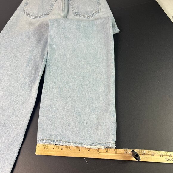 AGOLDE Jeans Women's 26x28* Low Slung Baggy High Rise Light Blue Denim Tag 22 - Picture 10 of 16